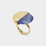 Anel Casulo Ouro 18k e Sodalita