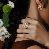 Anel Copo de Leite Prata