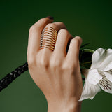 Anel Carnívora Banho Ouro 18k