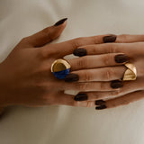 Anel Casulo Ouro 18k e Sodalita