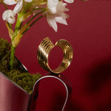 Anel Vibrato Banho Ouro 18k