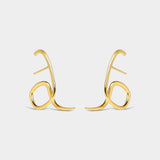 Brinco Ear Hook Raiz Banho Ouro 18k